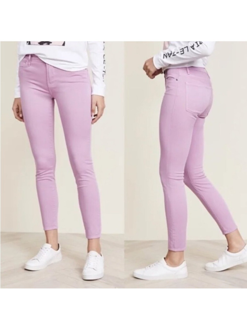 Frame Le High Skinny Faded Light Purple Lavender Jeans Size 26